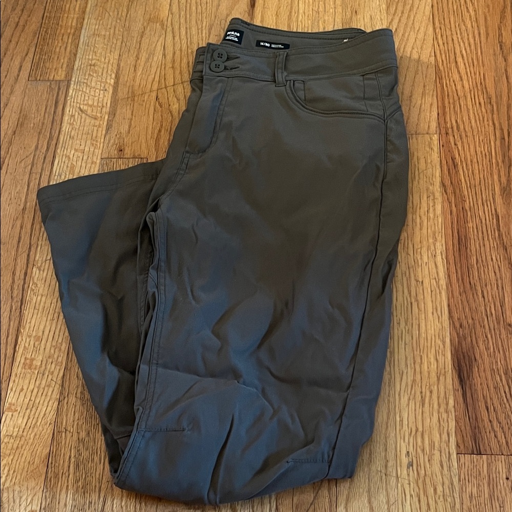 Prana Women's Boot Cut Pants - Olive color 14